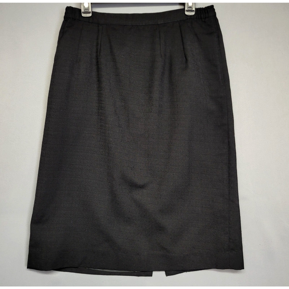 Vintage Alexandra D. Skirt Womens 14 Black Straight Career Office‎ Work Pockets